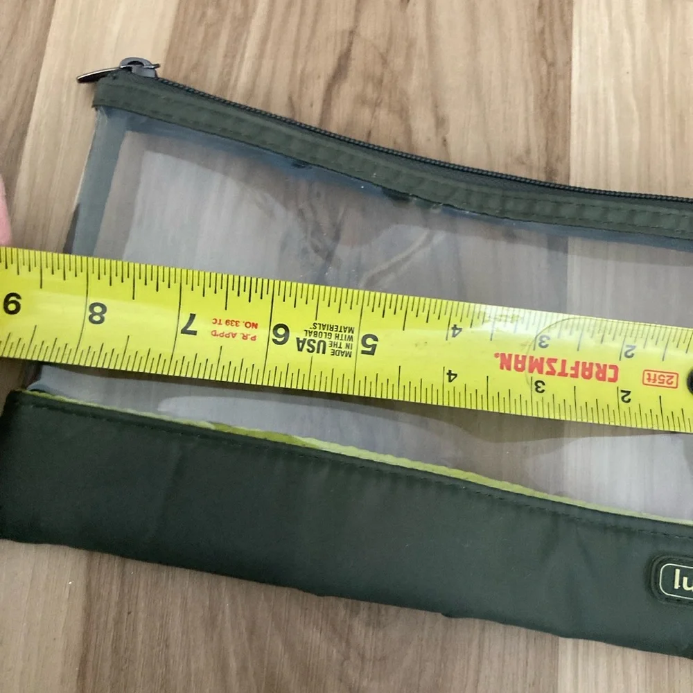 LUG Clearview Toiletry Makeup Travel Bag Overnight Case Zipper OLIVE